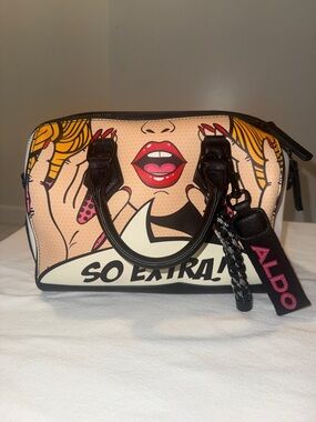 Aldo Pop Art Satchel in Red, Pink, Black, Cream